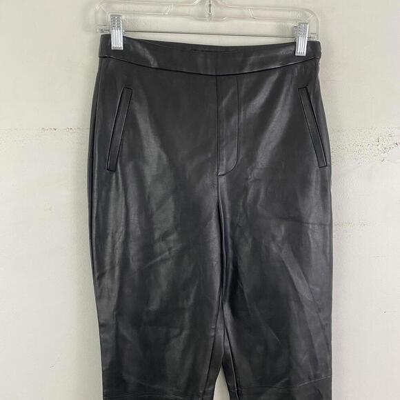 LULUS black high rise leather straight leg pants - Picture 5 of 6